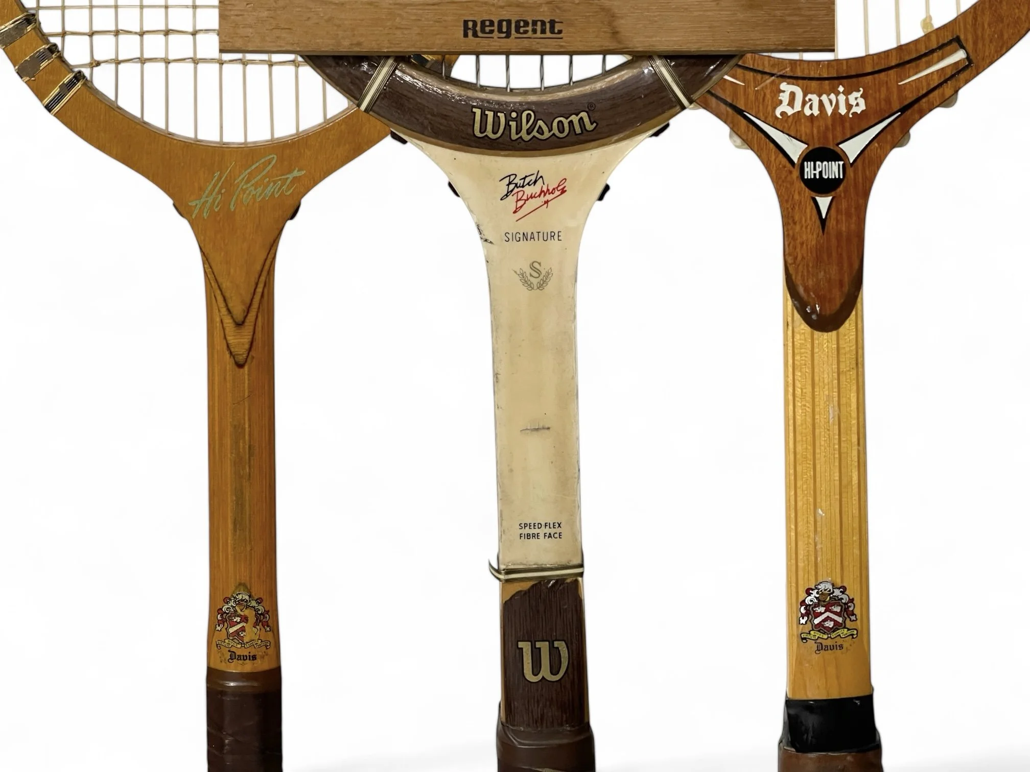 Set of 3 Vintage Wooden Tennis Rackets - Classic Game Room Decor